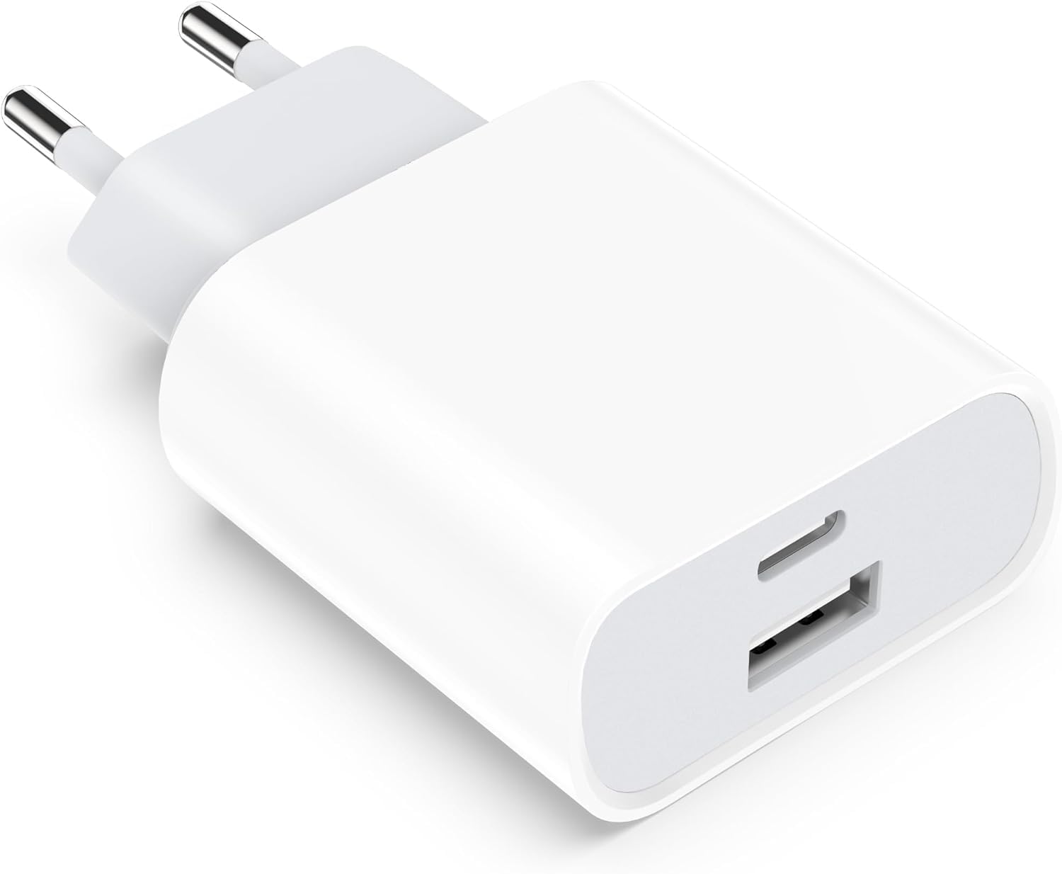 Detalle de Moscsaz USB-C Ladegerät 20W mit 2-in-1-Design: USB-C + USB-A für iPhone, Android und mehr