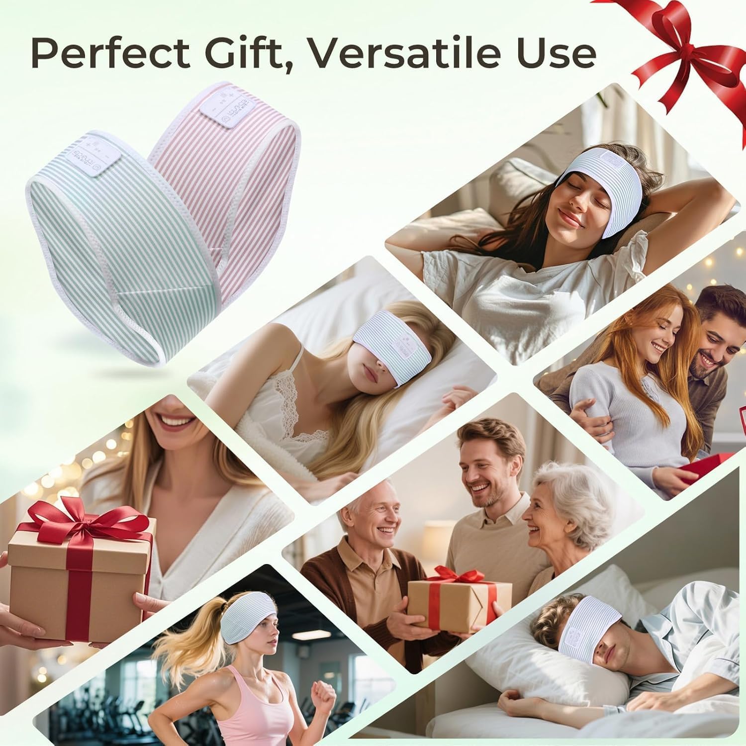 Thumbnail 6 de LOVE EYE Sleep Headphones Headband: Striped Soft Skin-Friendly Headband with Thin HD HiFi Bluetooth Speakers