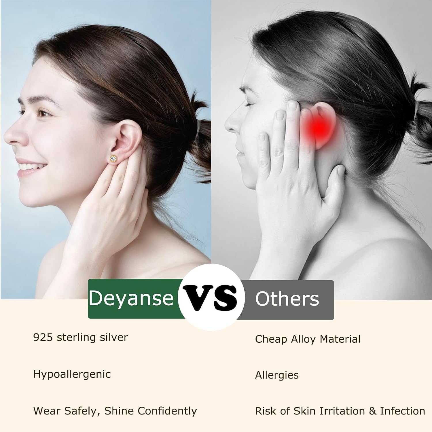 Thumbnail 5 de Deyanse Silber Ohrstecker 5 mm mit Zirkonia