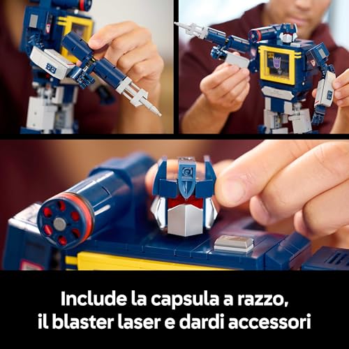 Detalle de LEGO Icons Transformers: Soundwave 10358 — Kit di modellismo da esposizione per adulti