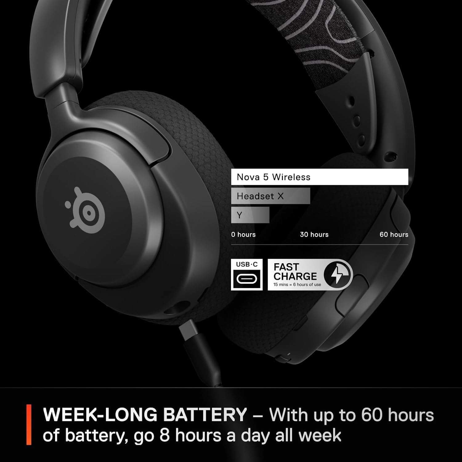 Thumbnail 4 de SteelSeries wireless gaming headset with 60-hour battery