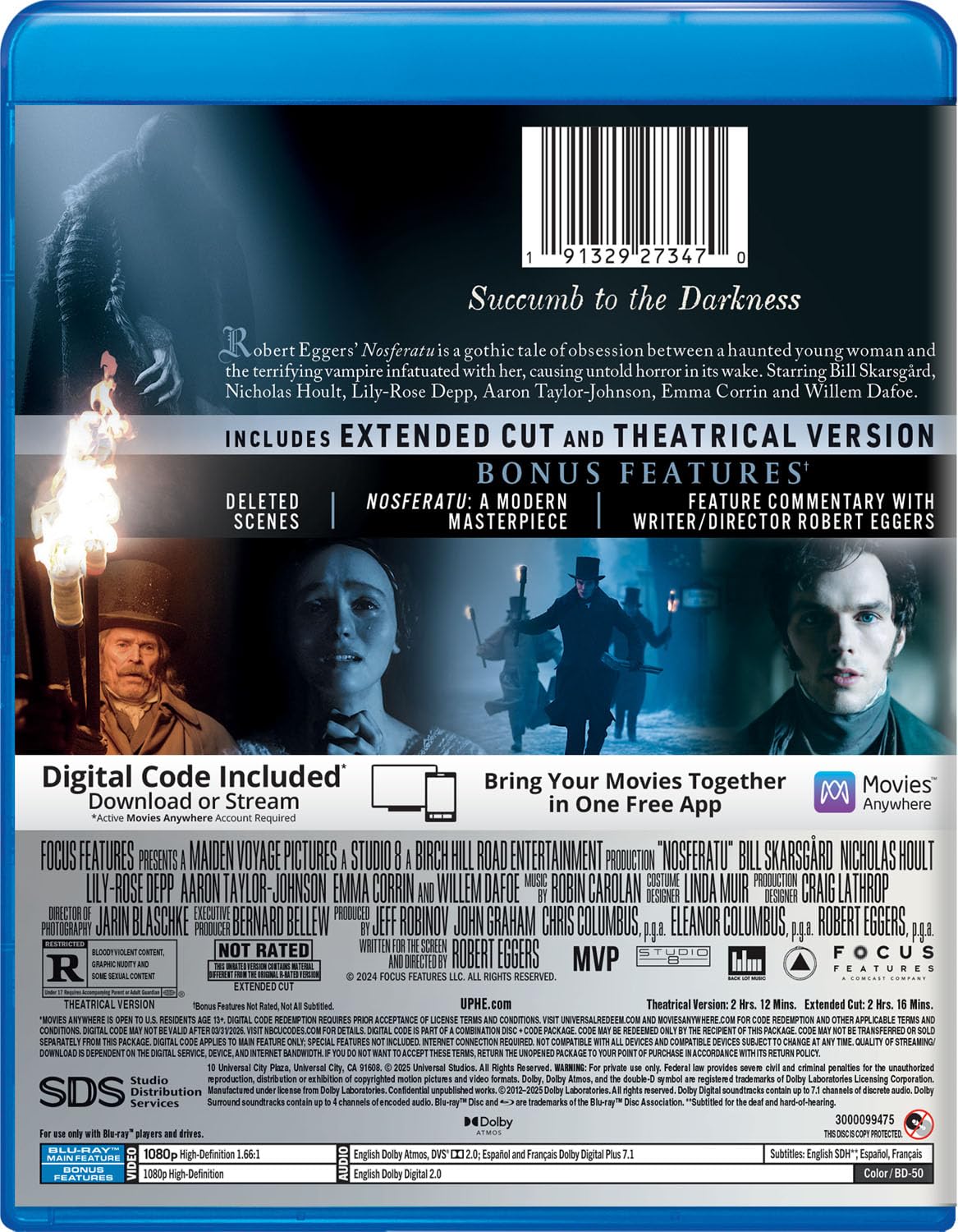 Thumbnail 2 de Nosferatu 191329273470 Extended Cut Blu-ray + Digital