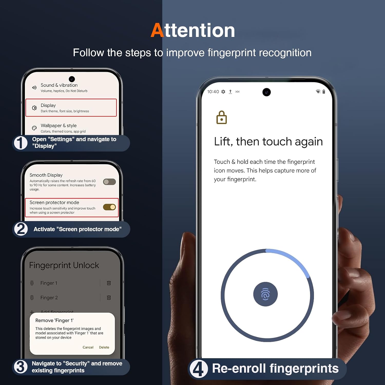 Thumbnail 6 de LK 2+2 Pack Screen Protector for Google Pixel 10 Pro XL (2 Tempered Glass + Camera Lens Protectors) with Fingerprint Unlock Support