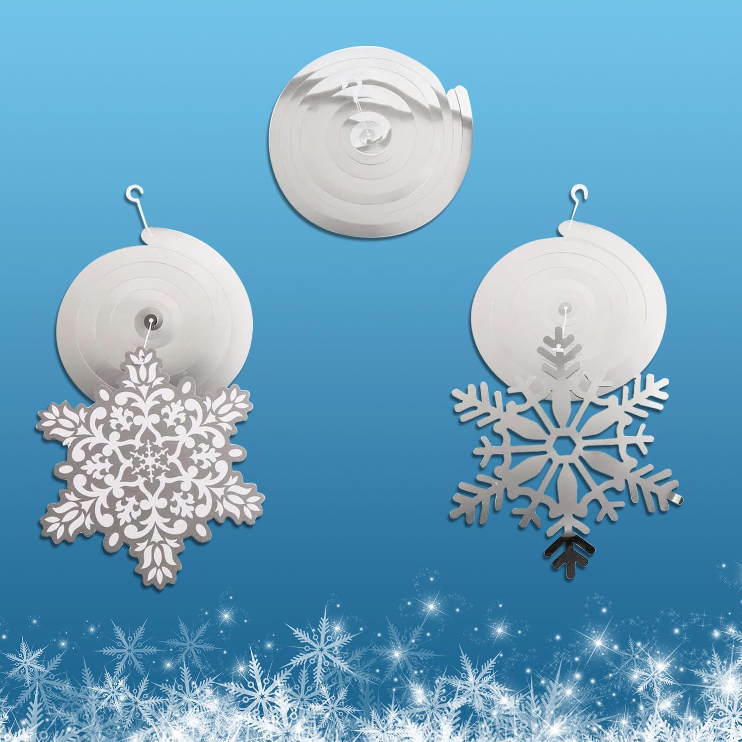 Thumbnail 5 de MVP DEC SWIRL SNOWFLAKE HANGIG: Deko-Spiralen mit Schneeflocken-Anhängern (30-teilig)