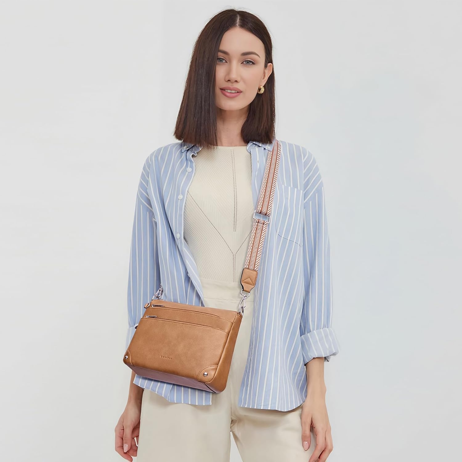 Thumbnail 1 de Lexiyat Cross Body Bag Women: RFID Travel Leather Crossbody with Adjustable Strap