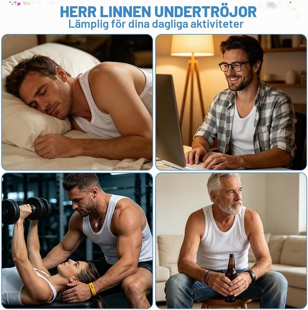 Thumbnail 6 de OSDUE ärmlös undertröja för herr i 100 % bomull, vit