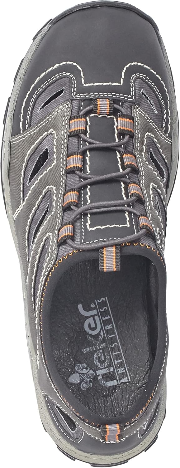 Detalle de Rieker Herren Slip-On Sneaker 08065 – Halbschuhe mit Trekkingdesign
