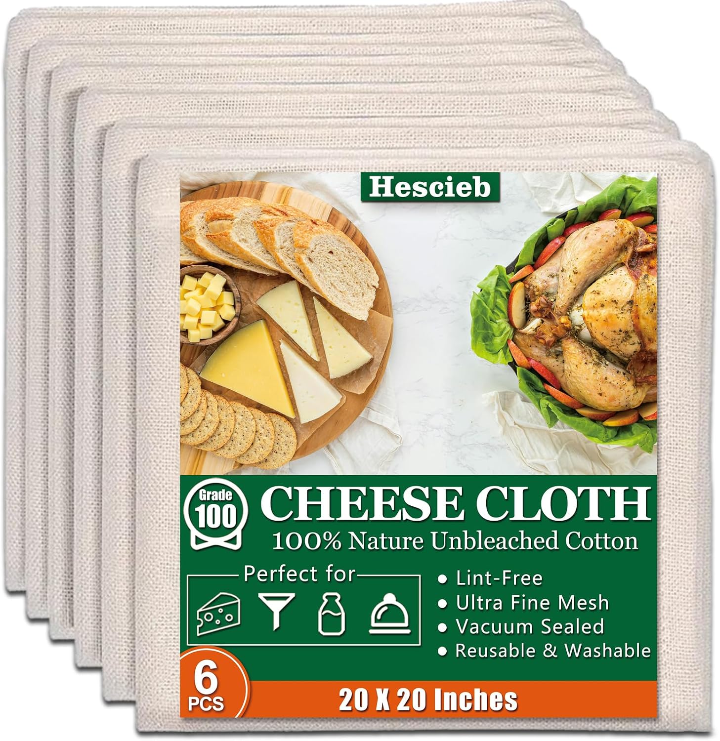 Detalle de 6 Pcs Cheese Cloths 20x20 🧀
