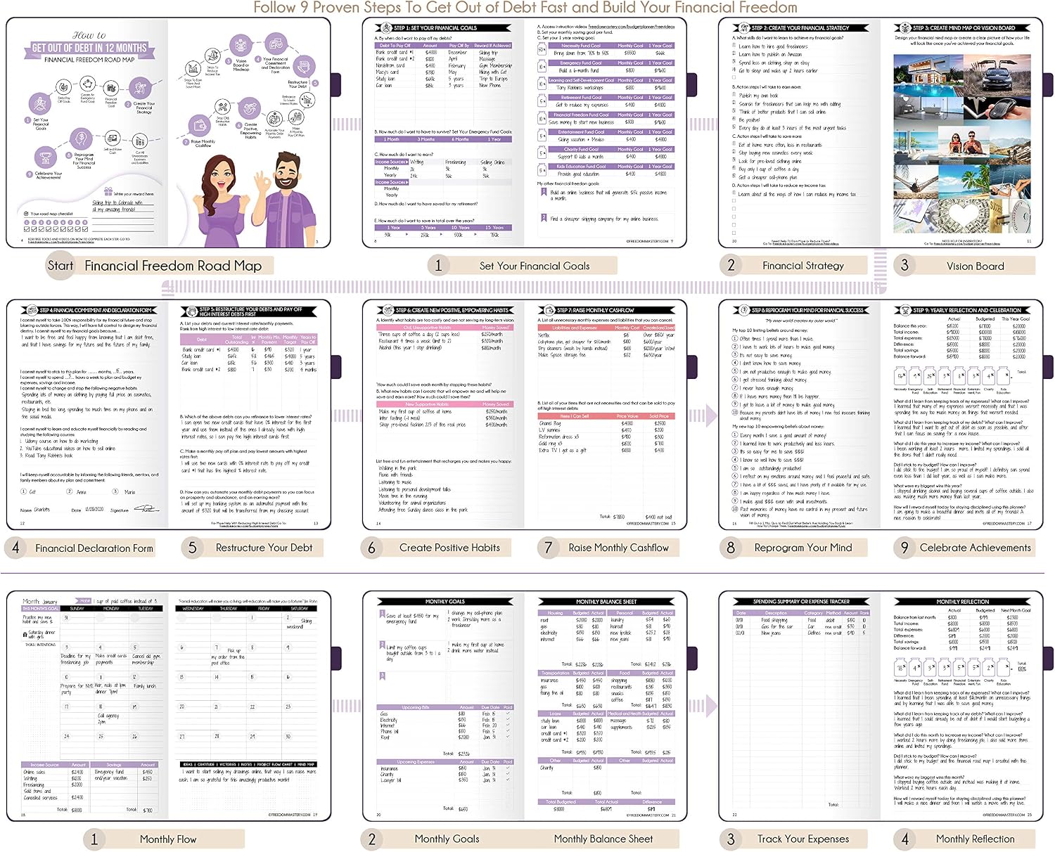 Thumbnail 6 de Budget Planner and Monthly Bill Organizer 12-Month ๐