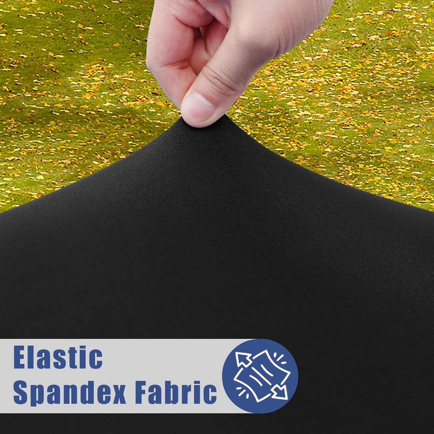 Thumbnail 1 de Moosfor Spandex 6 Foot Rectangle Table Cloth (Black) — Elastic Fitted, Waterproof, Washable Outdoor Table Cover, 30"x72