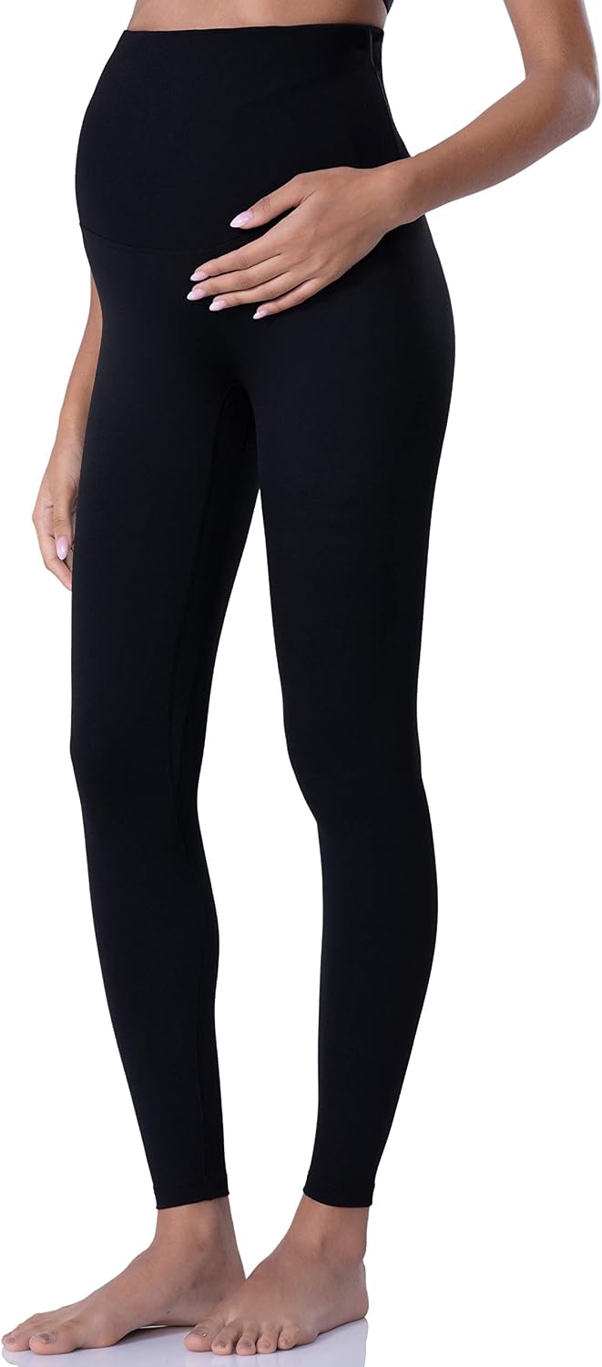 Detalle de POSHDIVAH Women's Maternity Leggings — Over‑Belly Yoga Pants