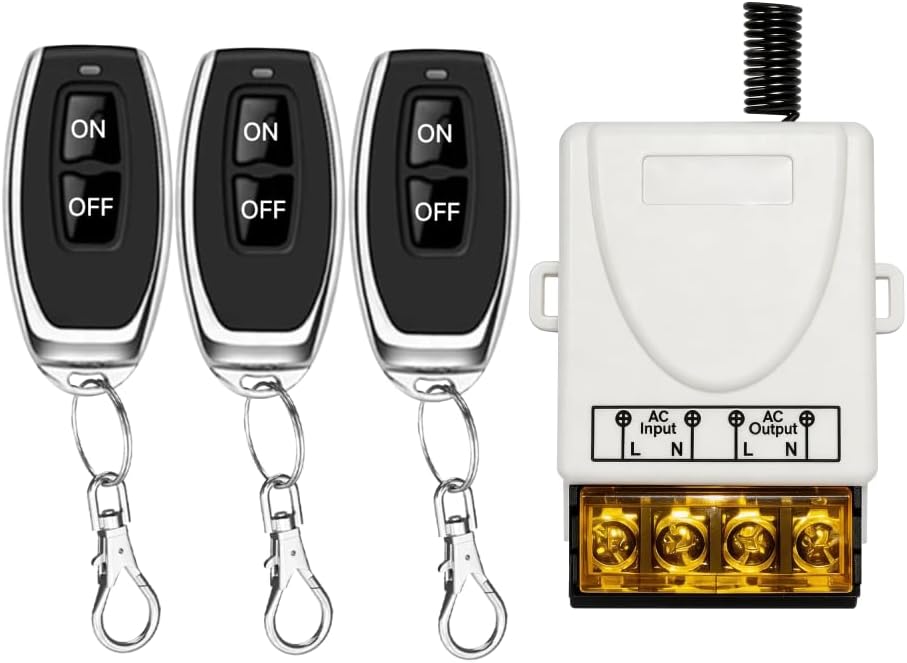 Detalle de cerhot White AC220V 30A 100m draadloze schakelaar met afstandsbediening, 433 MHz