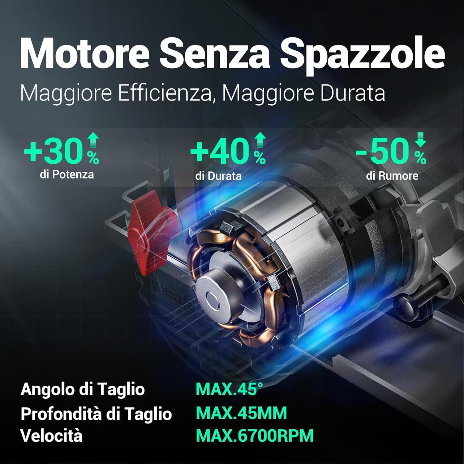 Detalle de DCA Sega Circolare Mini Senza Spazzole 20V 4,0Ah: tagli precisi in spazi ristretti