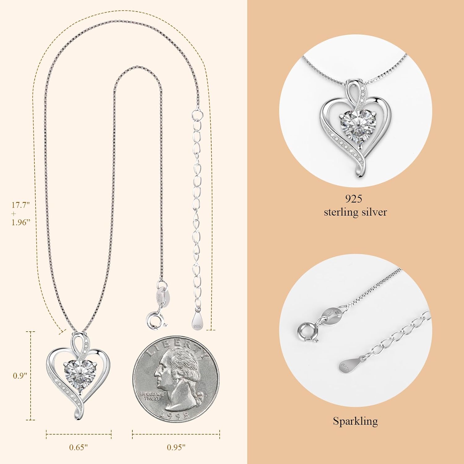 Thumbnail 4 de Alittlecare Heart Necklace in 925 Sterling Silver