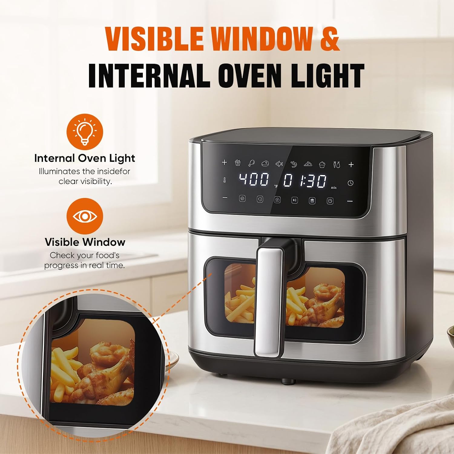 Detalle 2 de KMFurnila Air Fryer 6-Quart