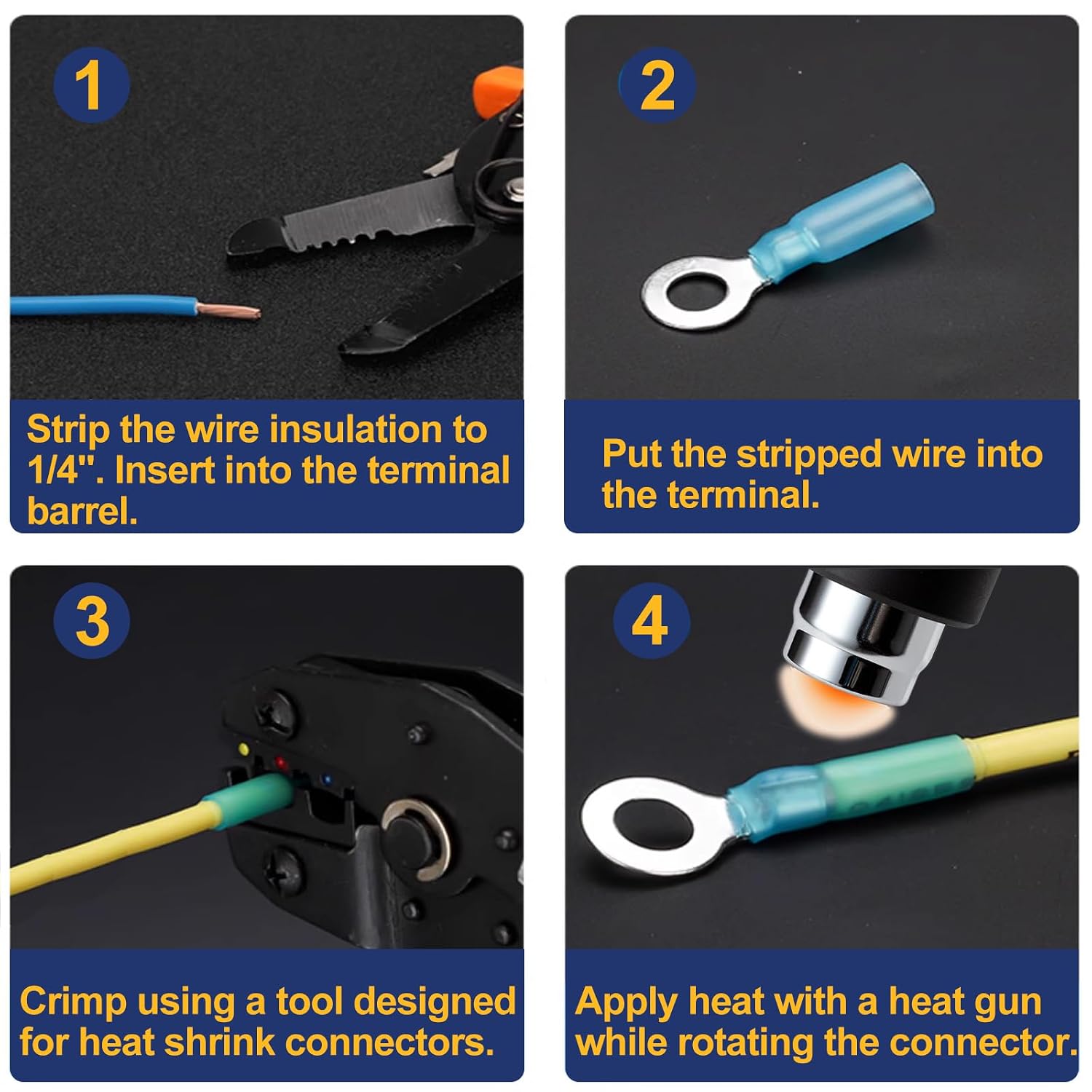 Thumbnail 3 de Tanbupu Ta-08 Heat-Shrink Ring Terminals, 360-Piece Waterproof Kit
