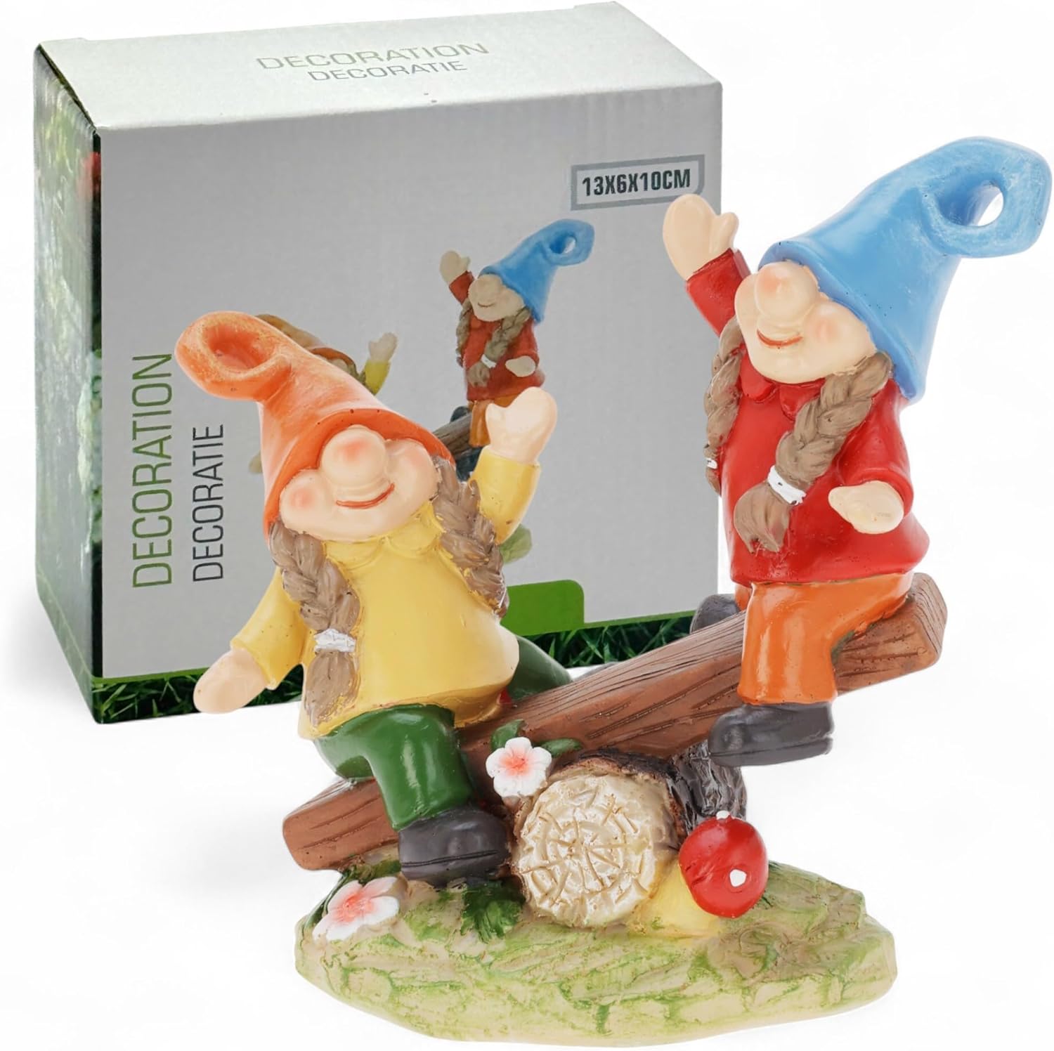 Thumbnail 6 de MIJOMA Gartenzwerge Dekofigur wetterfest – Zwerge auf Wippe und im Spiel, 13x10x6 cm