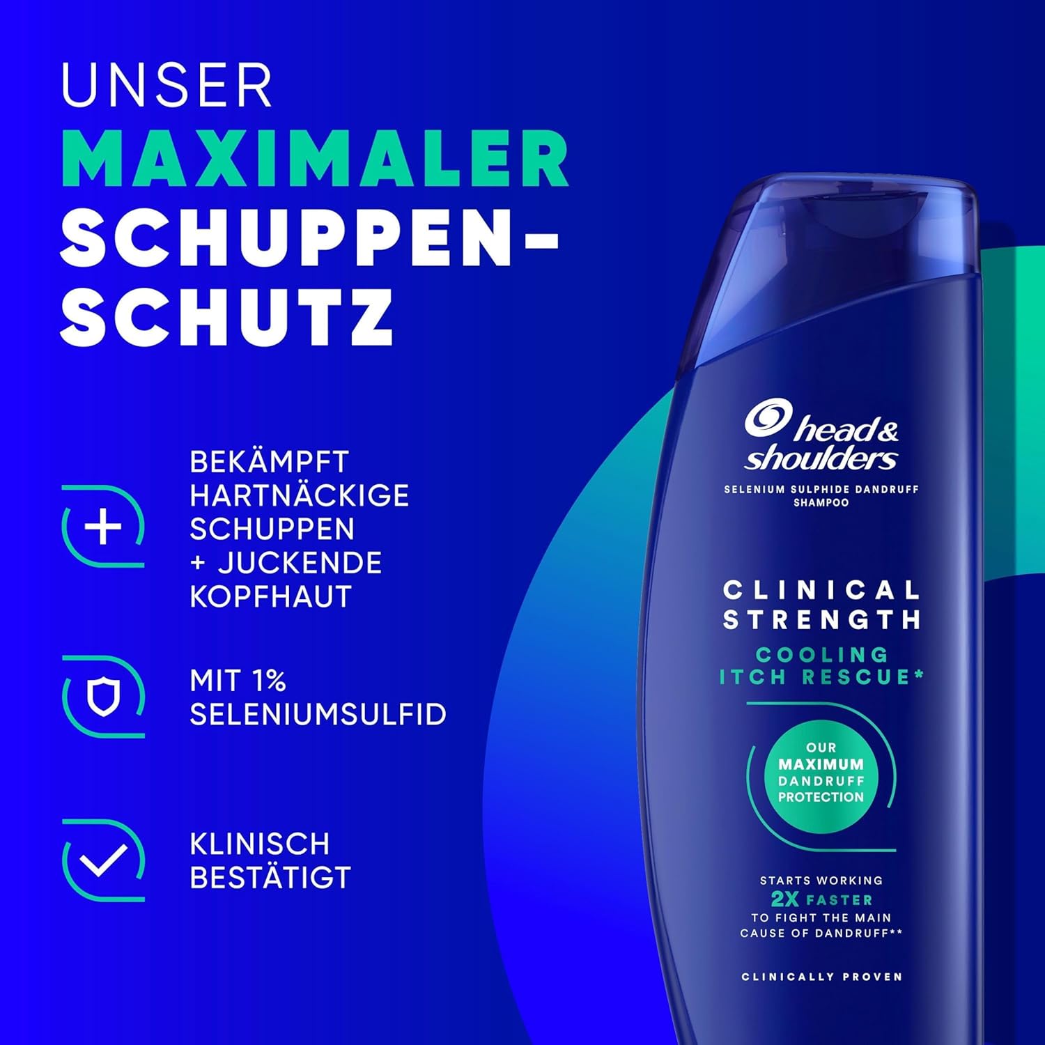 Detalle 2 de Head & Shoulders Cooling Itch Rescue Anti-Schuppen Shampoo 400 ml