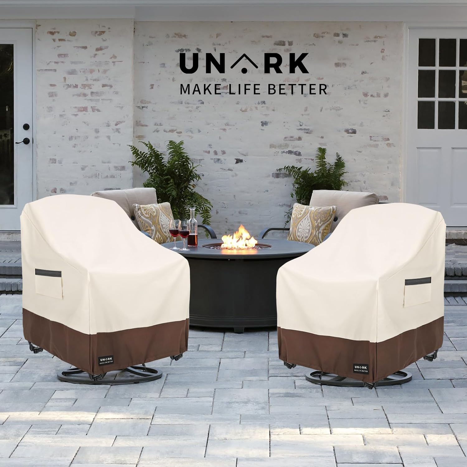 Thumbnail 4 de UNARK 01-SFZ-L-Zhuangse-4pack Swivel Patio Chair Covers, 600D, 4-Pack