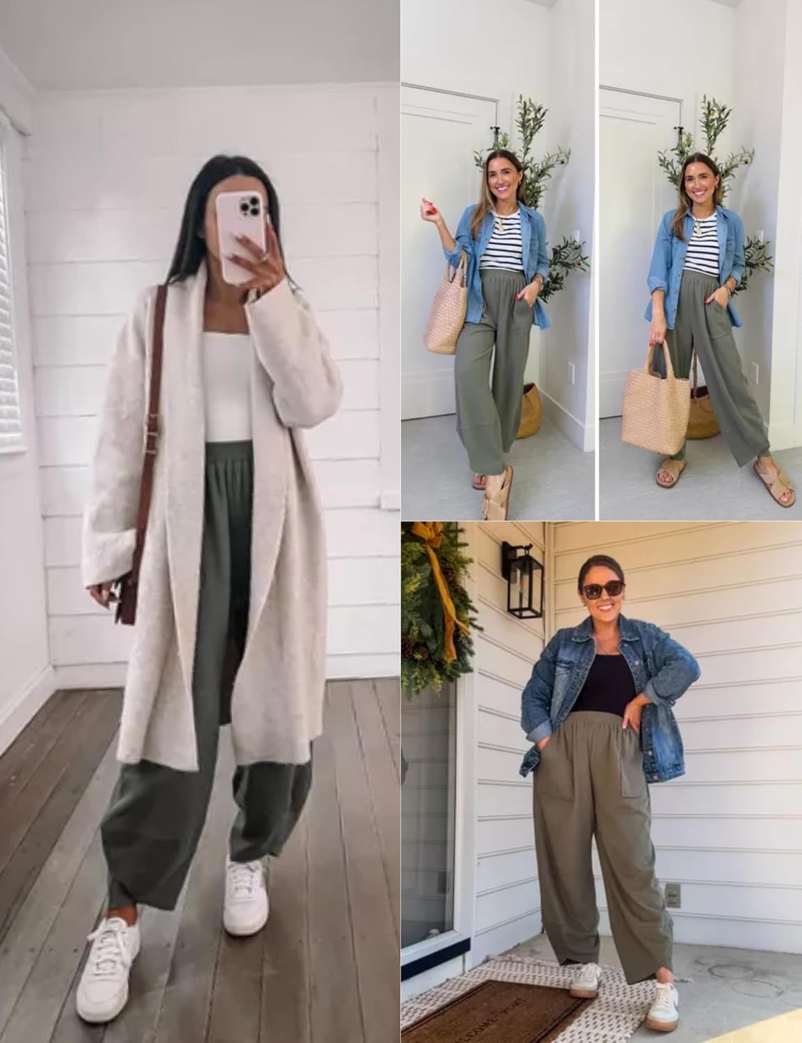 Detalle 2 de Xiaoxuemeng Women's Wide-Leg Pants with Elastic Waist and Side Pockets
