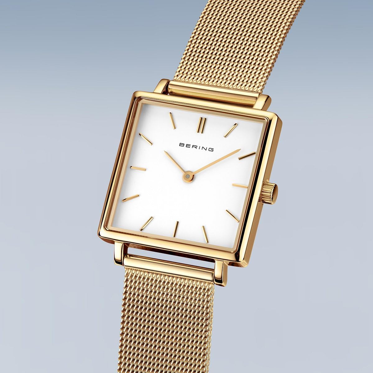 Thumbnail 1 de BERING 18226-334 — Montre femme quartz 26 mm, boîtier acier doré, cadran blanc, bracelet milanais