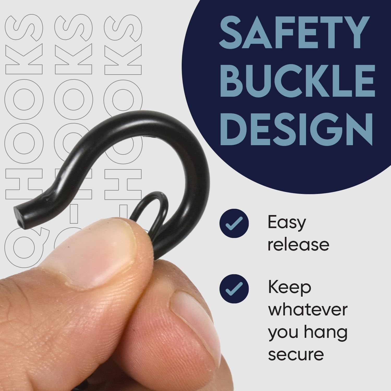 Thumbnail 2 de Moneek's Hardware 20 Pack Black Q Hooks for Hanging: Heavy-Duty Ceiling Hooks for Outdoor Use