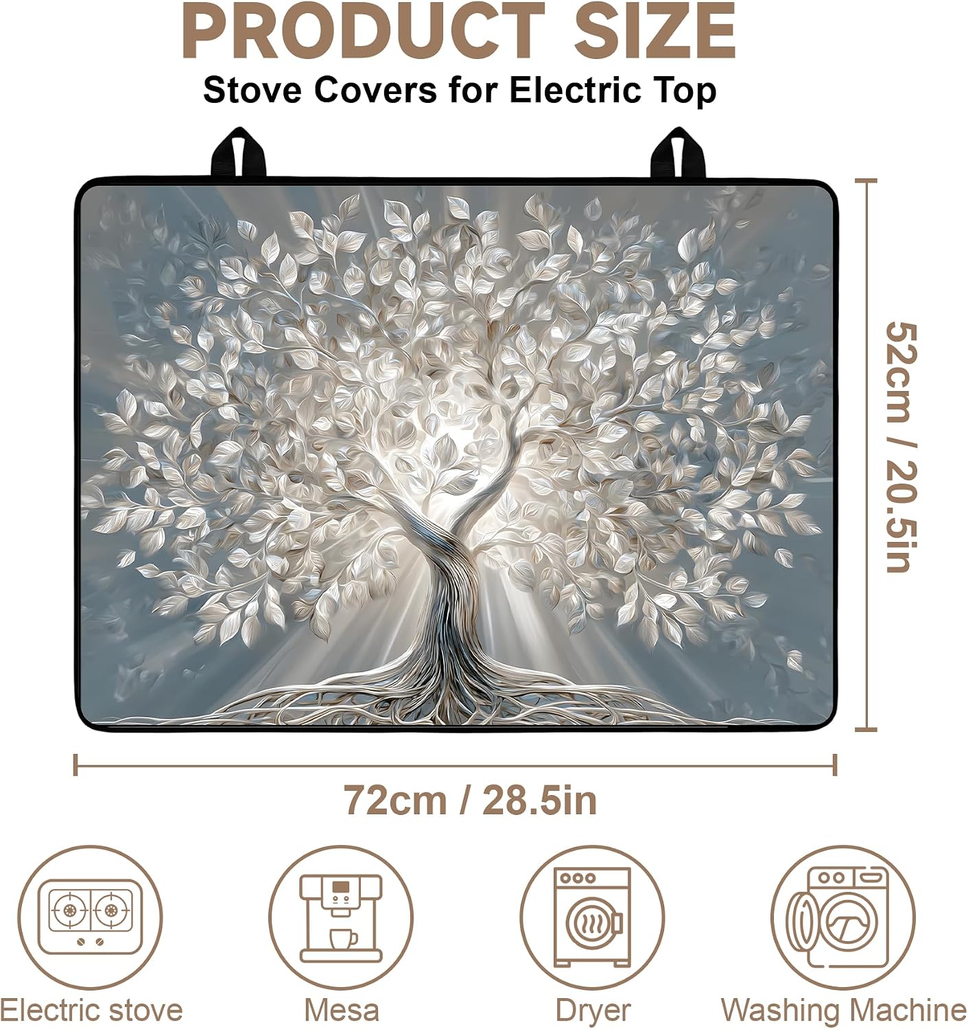 Detalle de AOHMPT STC Stove Cover Mat, Non-Slip Drying Mat, Colorful1, 28.5 x 20 Inch