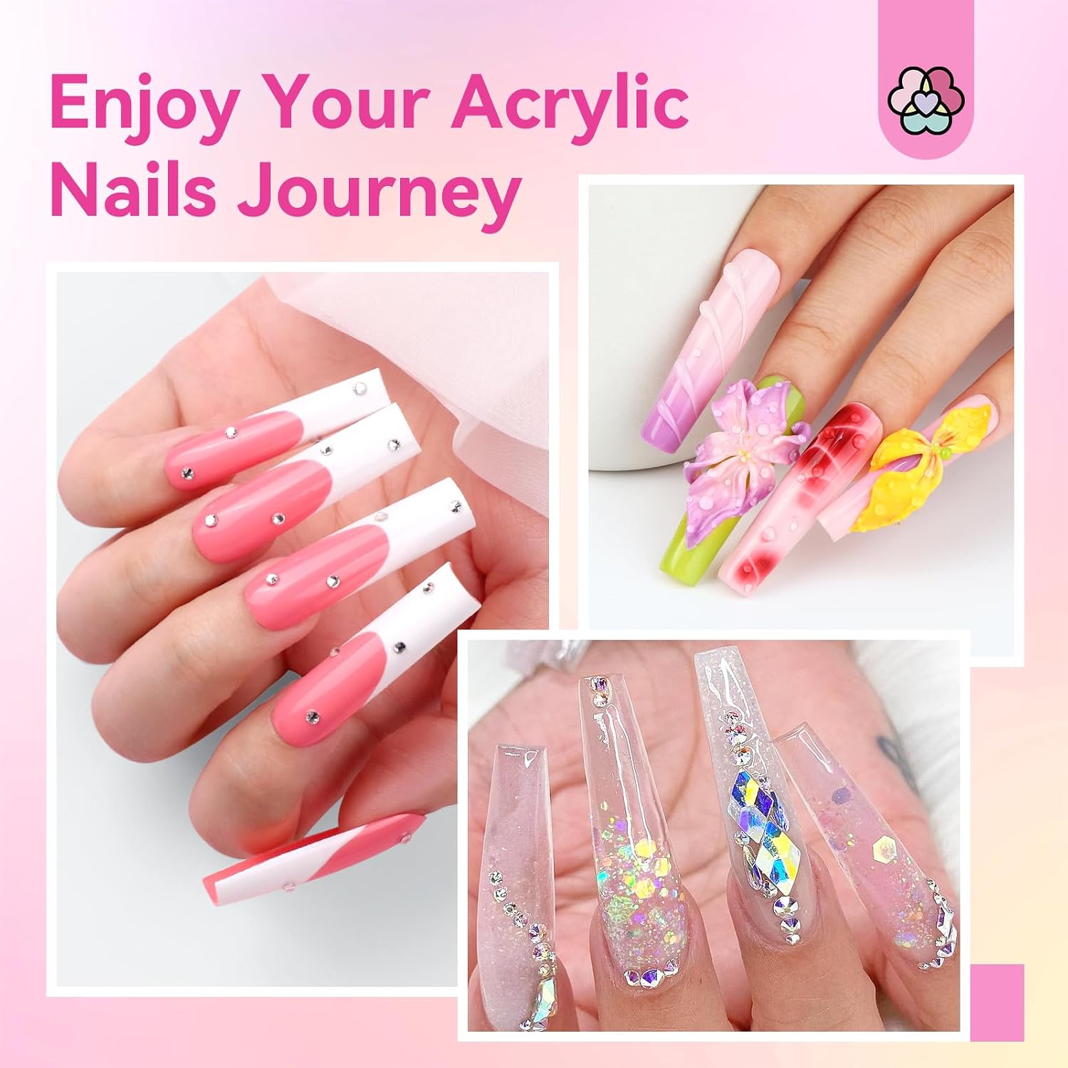 Detalle 2 de SAVILAND Acrylic Nail Brush Set, Sizes 8/10/14