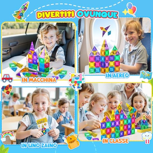 Detalle de Wootoyz 43 Pezzi Costruzioni Magnetiche: Set Viaggio per Bambini 3-6 Anni