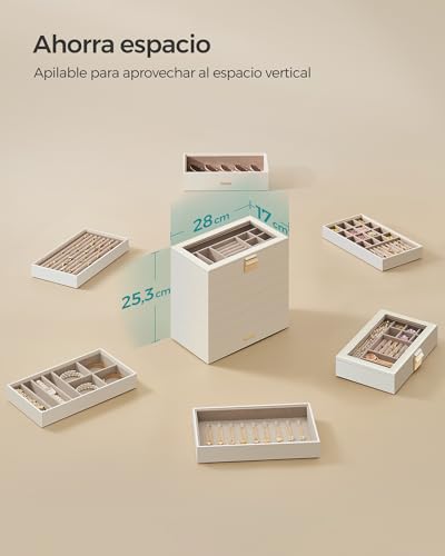 Thumbnail 7 de SONGMICS Caja Joyero Apilable de 6 Capas con Tapa de Cristal Transparente