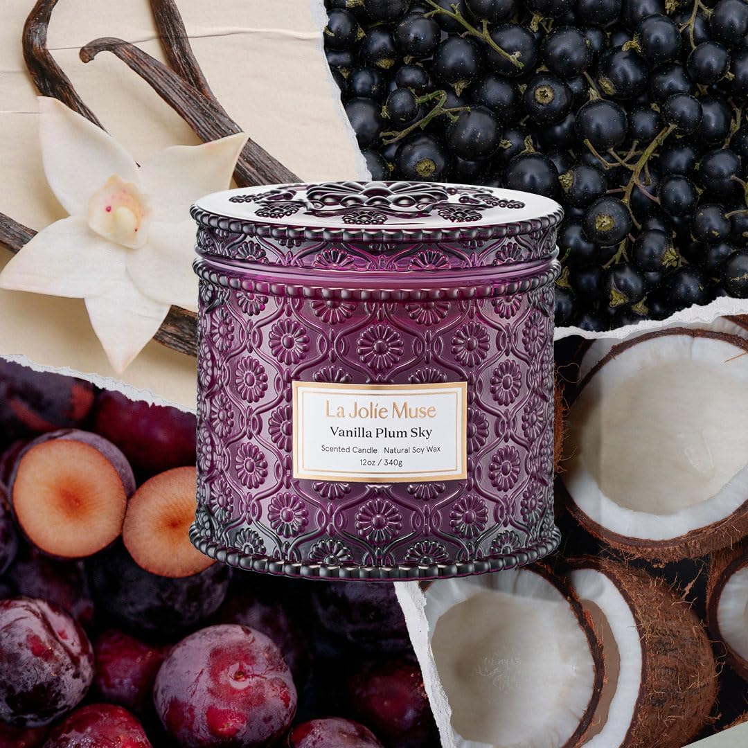 Detalle 2 de La Jolie Muse Vanilla Plum Sky Candle 12oz