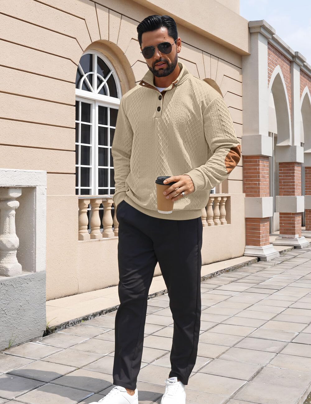 Thumbnail 4 de QOSOQ Pullover Quarter Button Sweatshirt