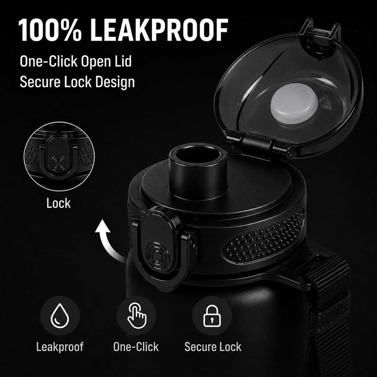 Detalle de TOPLUS 1L BPA-Free Tritan Sports Water Bottle