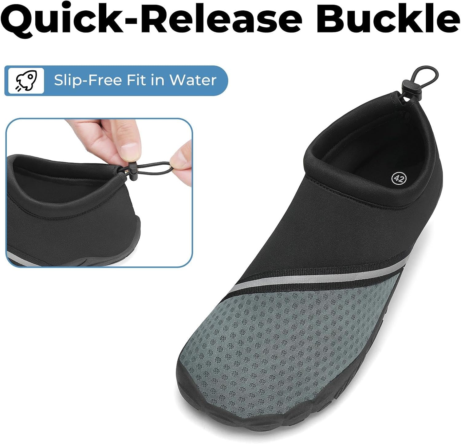 Detalle de Mishansha Badeschuhe Wasserschuhe – rutschfest, schnelltrocknend und leicht (Gr. 36–46)