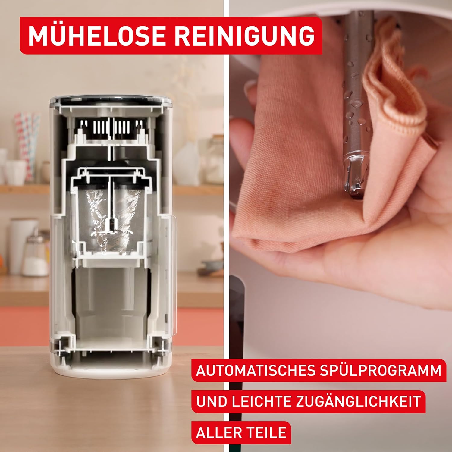 Thumbnail 5 de Tefal Dolci Eismaschine mit 10 Programmen, Mix-In-Funktion & automatischem Reinigungsprogramm (inkl. 3× Tritan-Eisschüsseln)