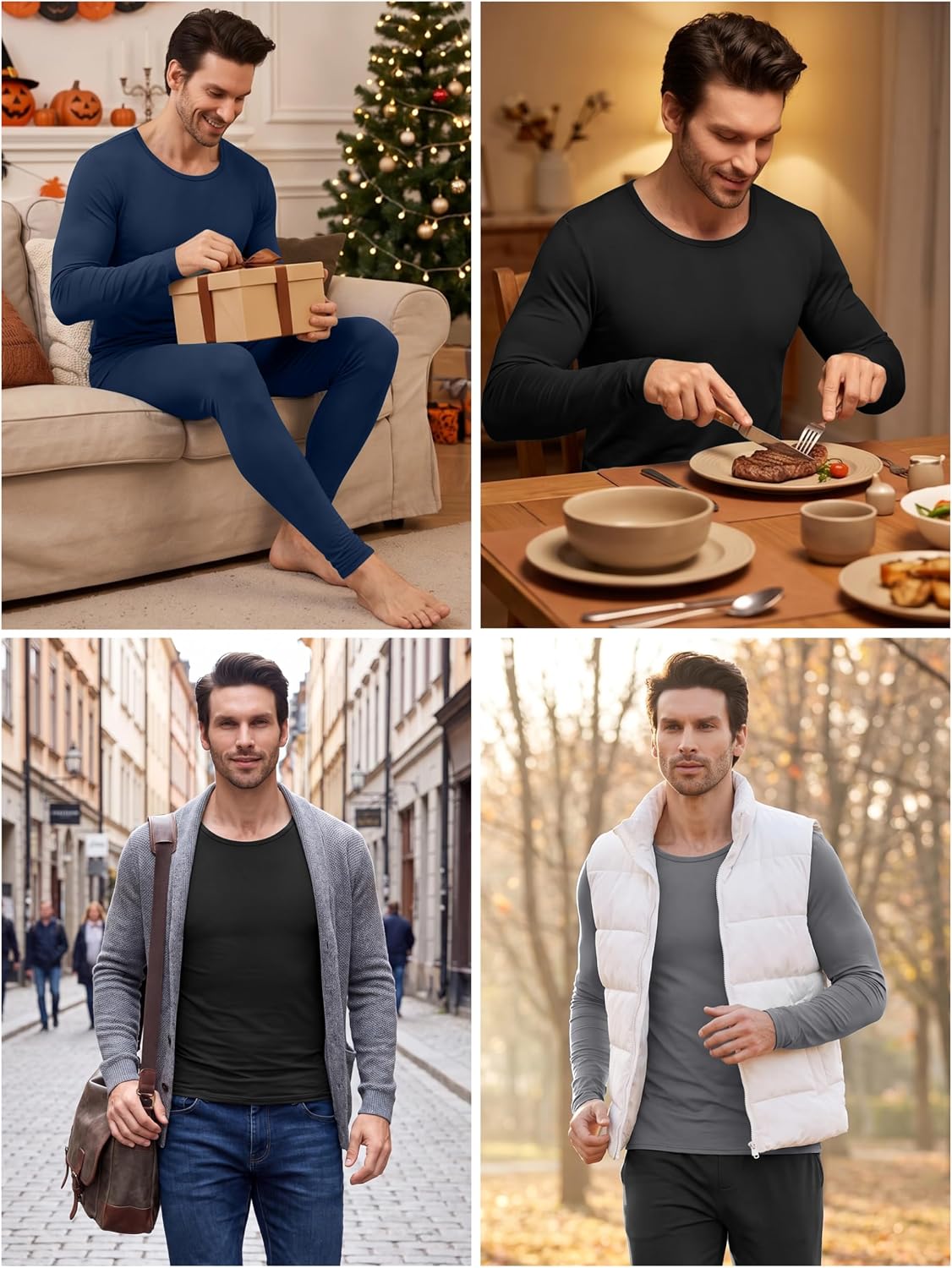 Thumbnail 5 de URATOT Men's Thermal Underwear Set, 95% Polyester