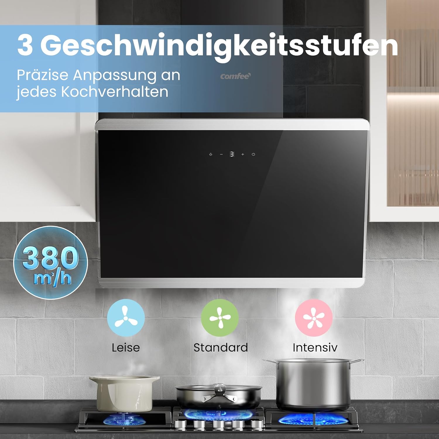 Detalle de COMFEE' CH60J64ET4A2B Dunstabzugshaube 380 m³/h