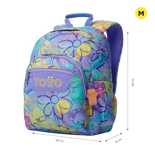 Detalle 2 de Mochila Escolar Gommas de TOTTO (15 L) — Ergonomía, organización y durabilidad para el día a día