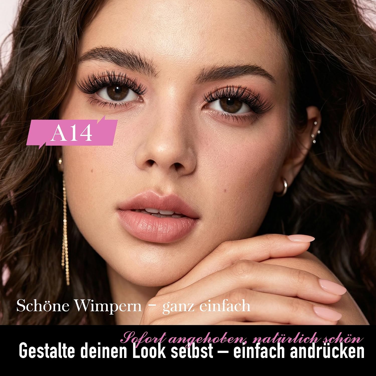 Thumbnail 1 de CALAILIS Selbstklebende Wimpern Extensions – 198 Stk, D Curl Wispy, Pre Glue Lashes ohne Kleber, Wiederverwendbar 3–5x