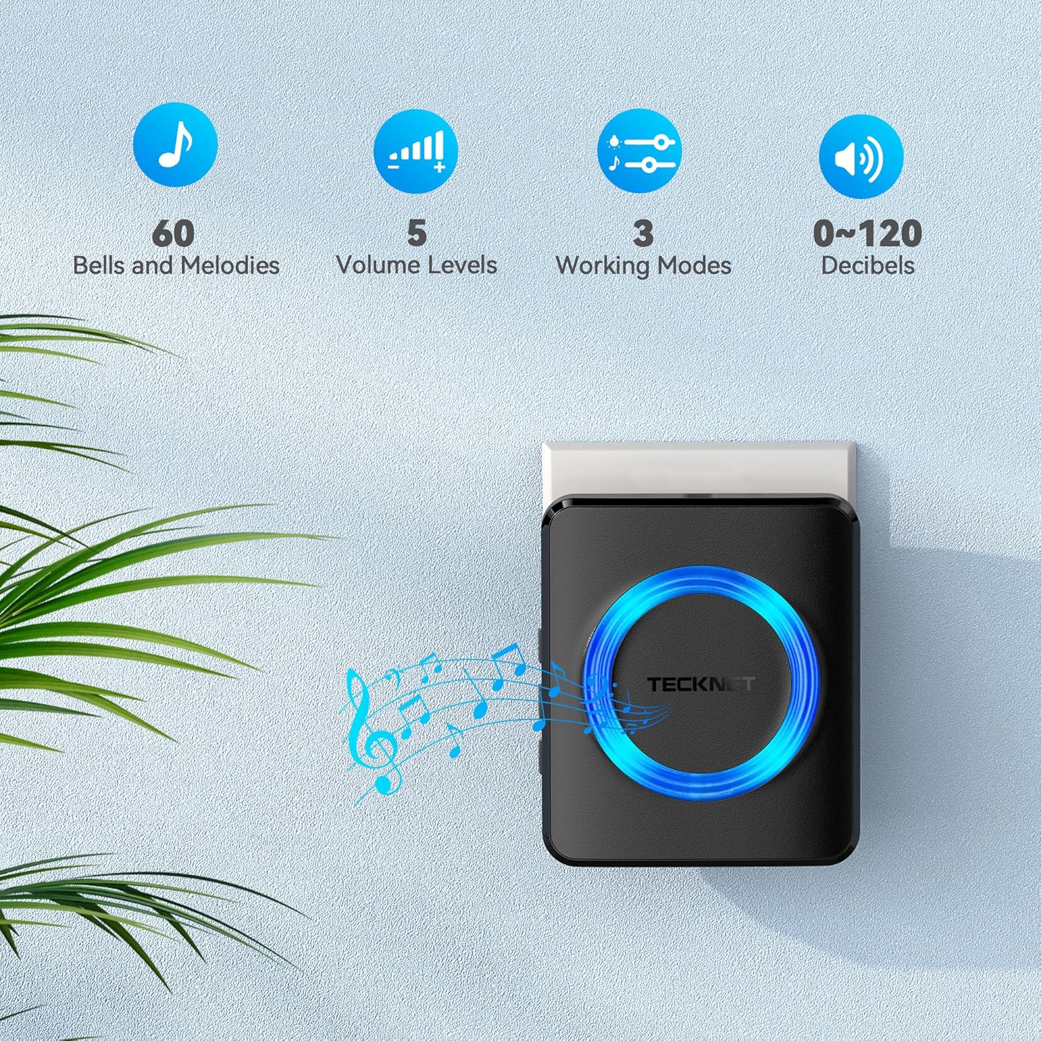 Detalle 2 de TECKNET Doorbell System 400m Range