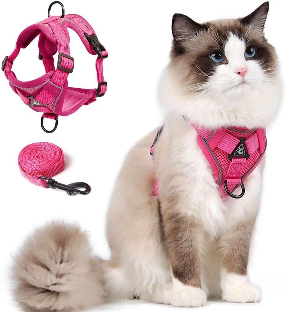 Thumbnail 6 de Cat Harness and Leash Set, Upgraded Escape Proof Adjustable Vest for Large Cats, Small Dogs, with Reflective Strips