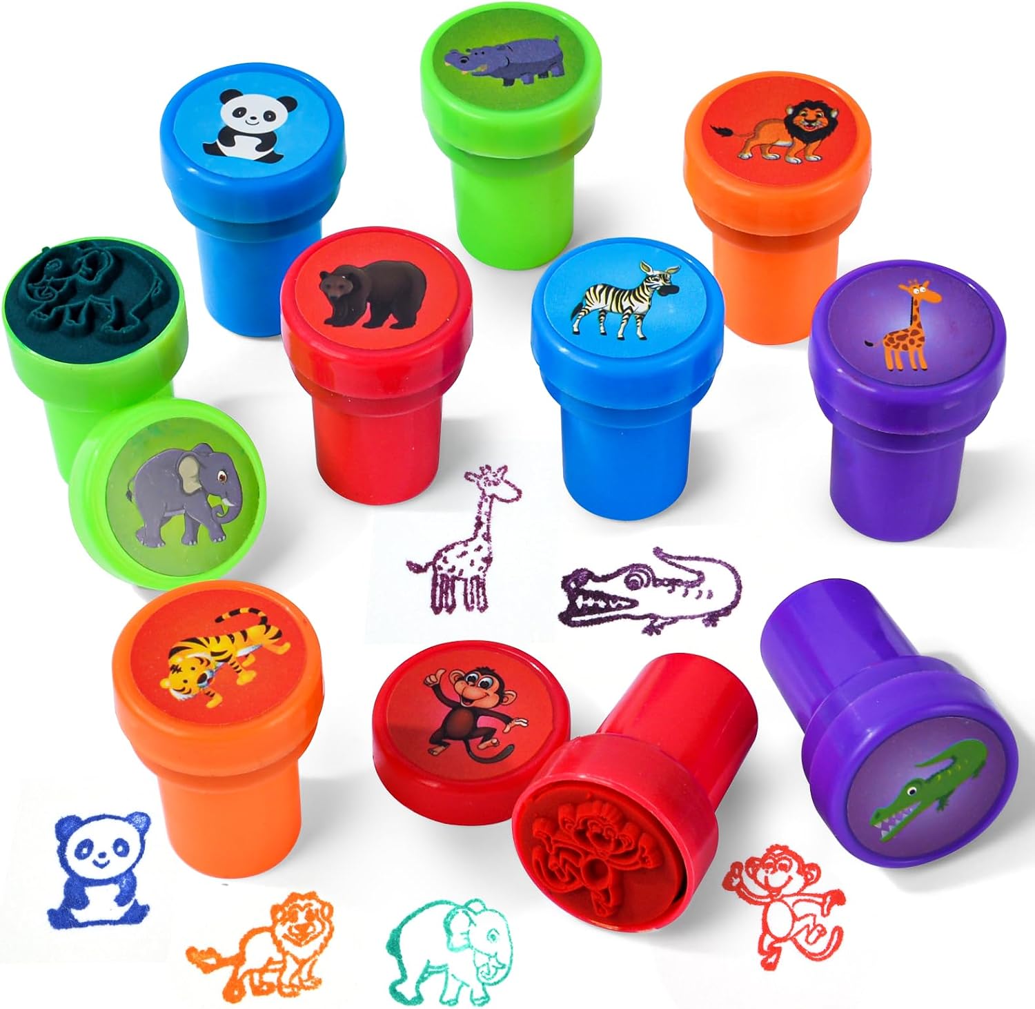 OSDUE kinderstempels, set van 10 zelfinktende dierenstempels