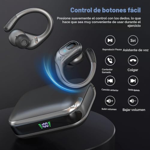 Detalle de HAOYUYAN Auriculares Inalámbricos Bluetooth 5.4 con Cancelación de Ruido, 75 Horas de Reproducción y IPX7