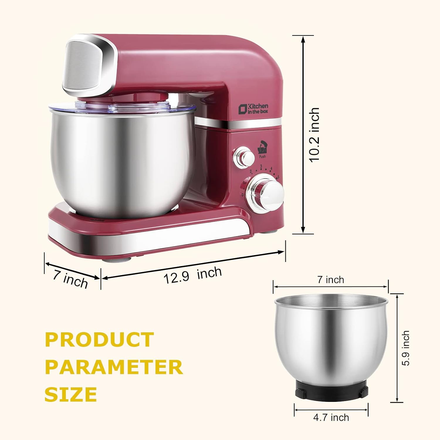 Detalle de Kitchen in the box Stand Mixer 3.2Qt