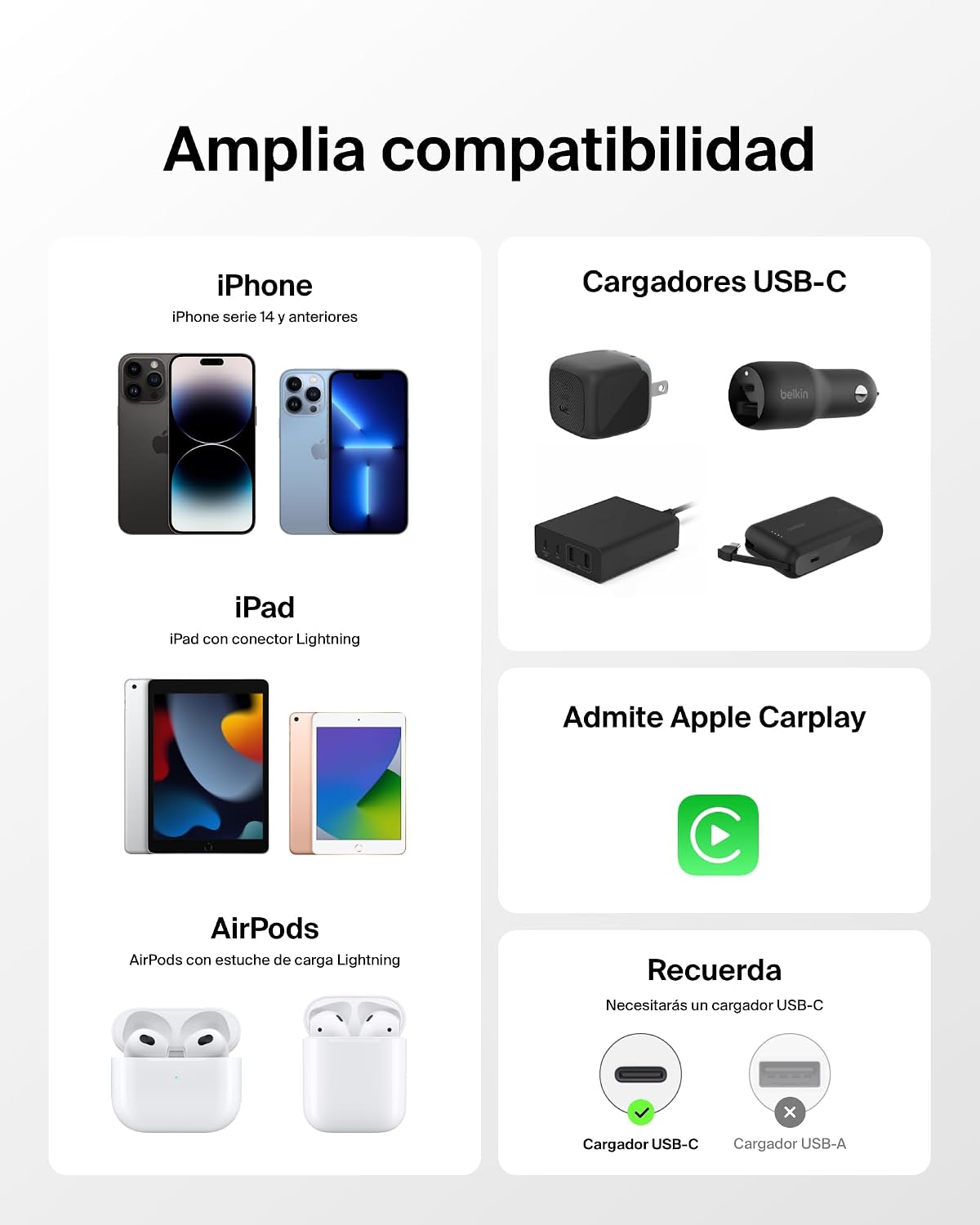 Thumbnail 4 de Belkin BoostCharge 1,5 m USB‑C a Lightning