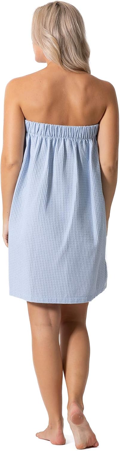 Detalle de Turkish Linen Women’s Waffle Spa Body Wrap with Adjustable Closure