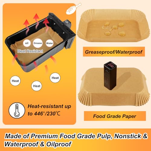 Detalle de BYKITCHEN Papier cuisson air fryer Ninja Double Stack XL — 120 feuilles, pratique et propre