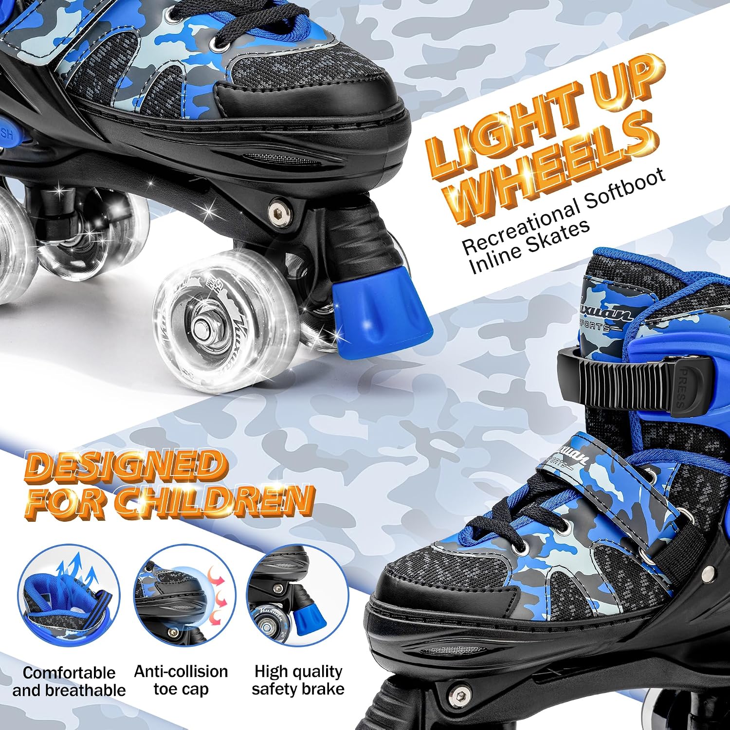 Detalle de Kuxuan Adjustable Kids' Roller Skates