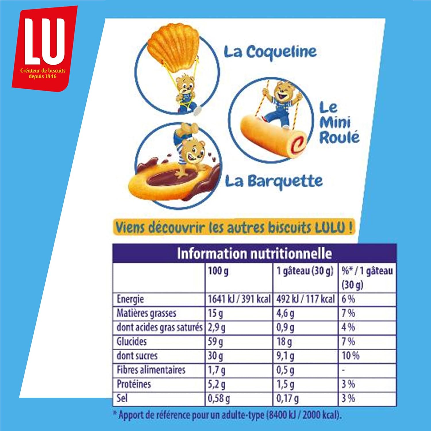 Thumbnail 1 de LU LULU L'Ourson Chocolat – Gâteau moelleux au lait, sachets individuels 30 g (48x)
