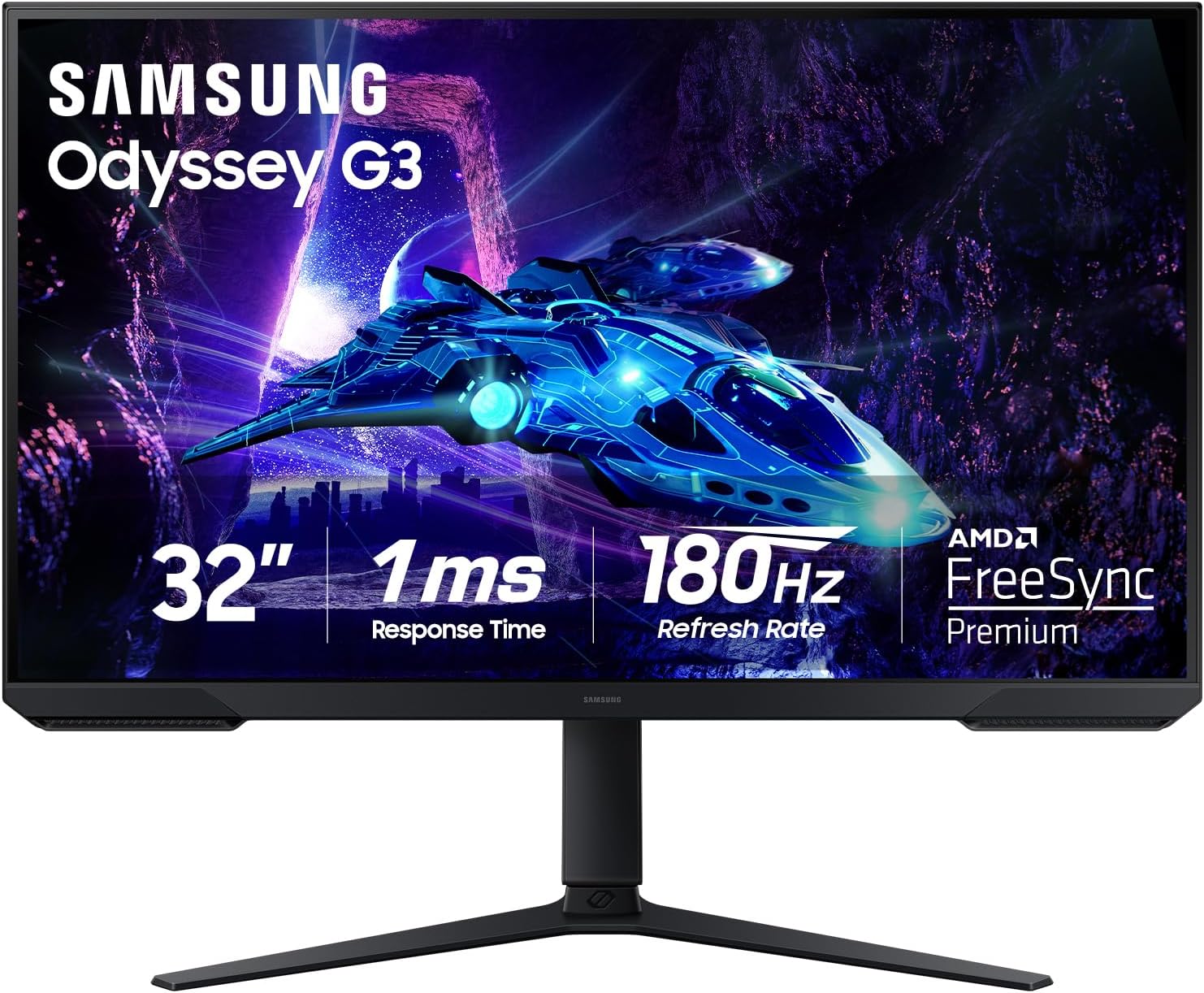 Detalle de Samsung 32-Inch Odyssey G3 (G30D) Series FHD Gaming Monitor (LS32DG302ENXZA) with 180Hz and FreeSync